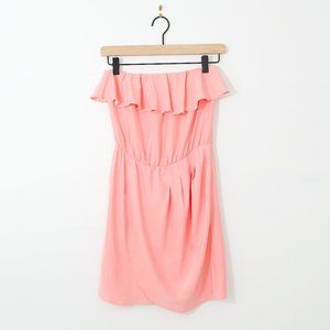 Pink Off the Shoulder Ruffle Dress